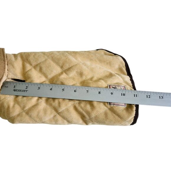 Woolrich Pet Jacket 12" Tan Beige Hook and Loop Closure Collared Quilted Casual - Picture 7 of 7